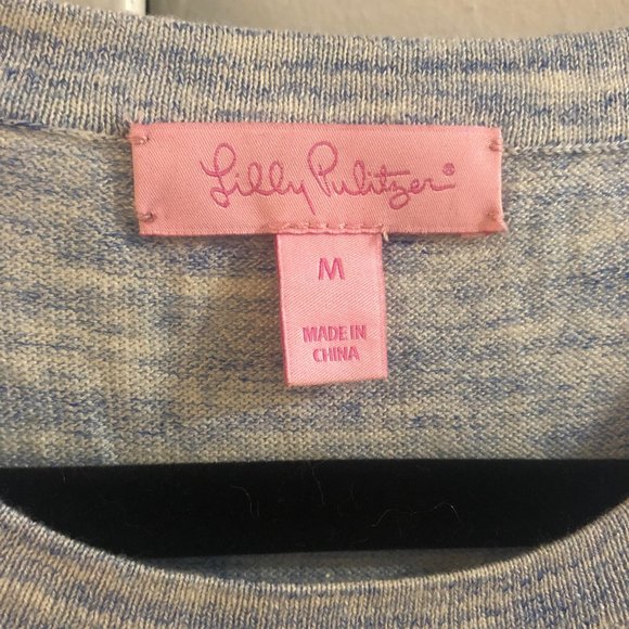 Lilly Pulitzer Lyon sweater Lapis Blue Space dye - Picture 6 of 12